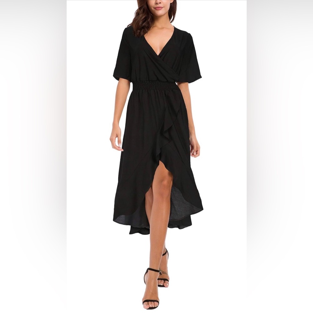 KorMei Black Ruffle Dress, Size L